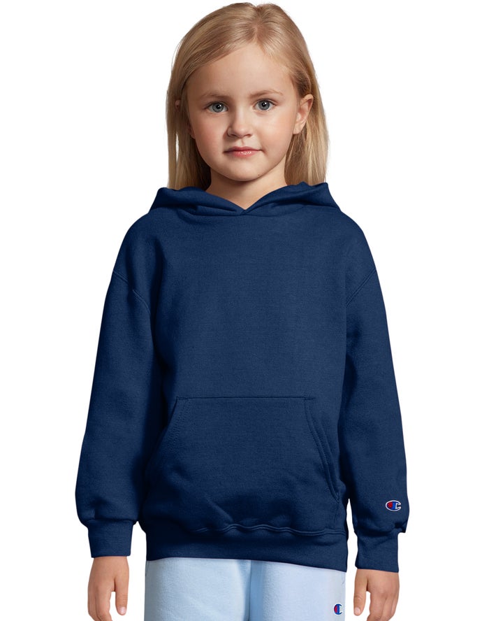 Champion Girls Hoodie NZ - Double Dry Fleece Pullover Navy ( 1365-FCYHB )